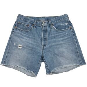 Levi’s Premium 501 Denim Shorts Distressed Cutoff High Rise 31 Summer